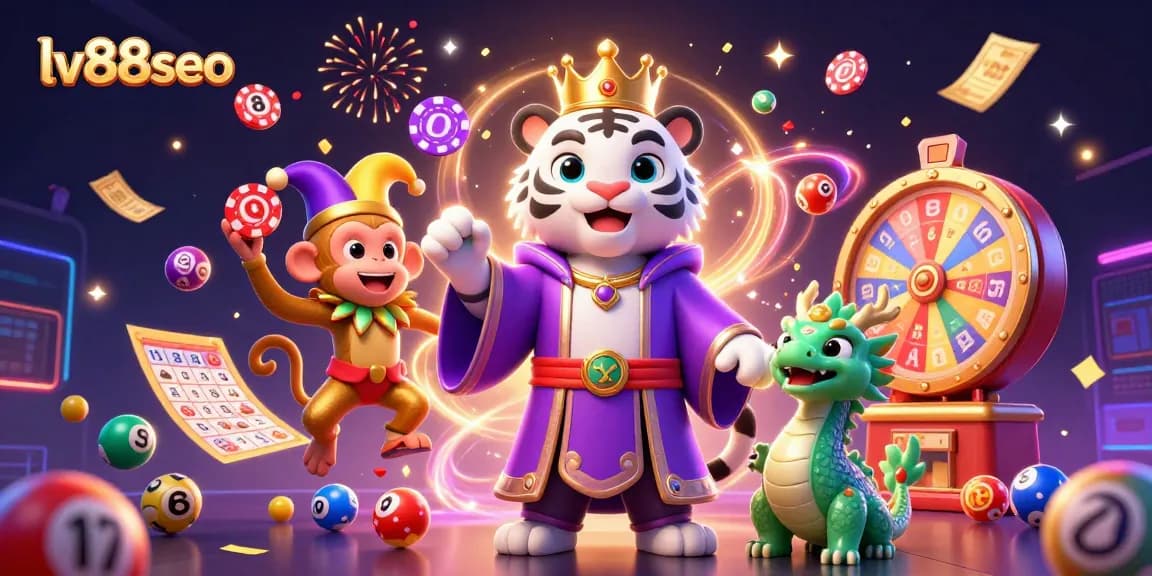 Experience the excitement of gambling with lv88seo's vibrant 3D casino illustration featuring dynamic gaming elements.