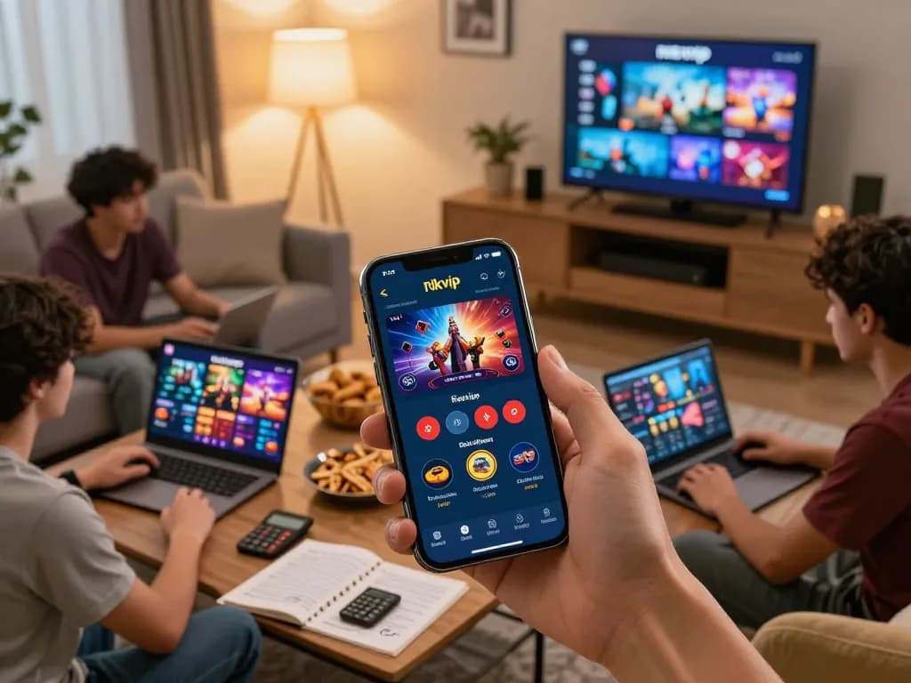 Players using the rikvip app on their smartphones for seamless mobile gaming and strategic betting.