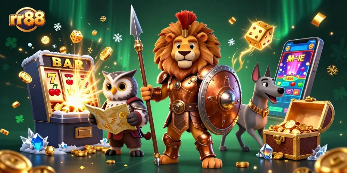 Experience the thrilling games at rr88, featuring a jackpot explosion, live dealer, and vibrant casino elements.