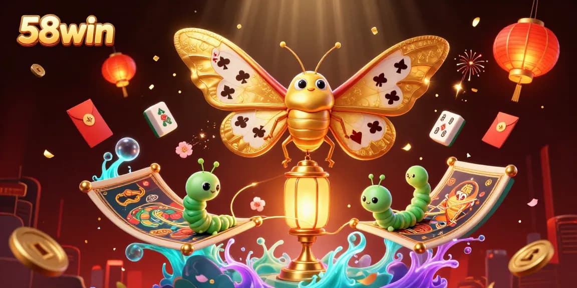 Experience thrilling gameplay at 58win with a vibrant casino-themed illustration featuring captivating gaming elements.
