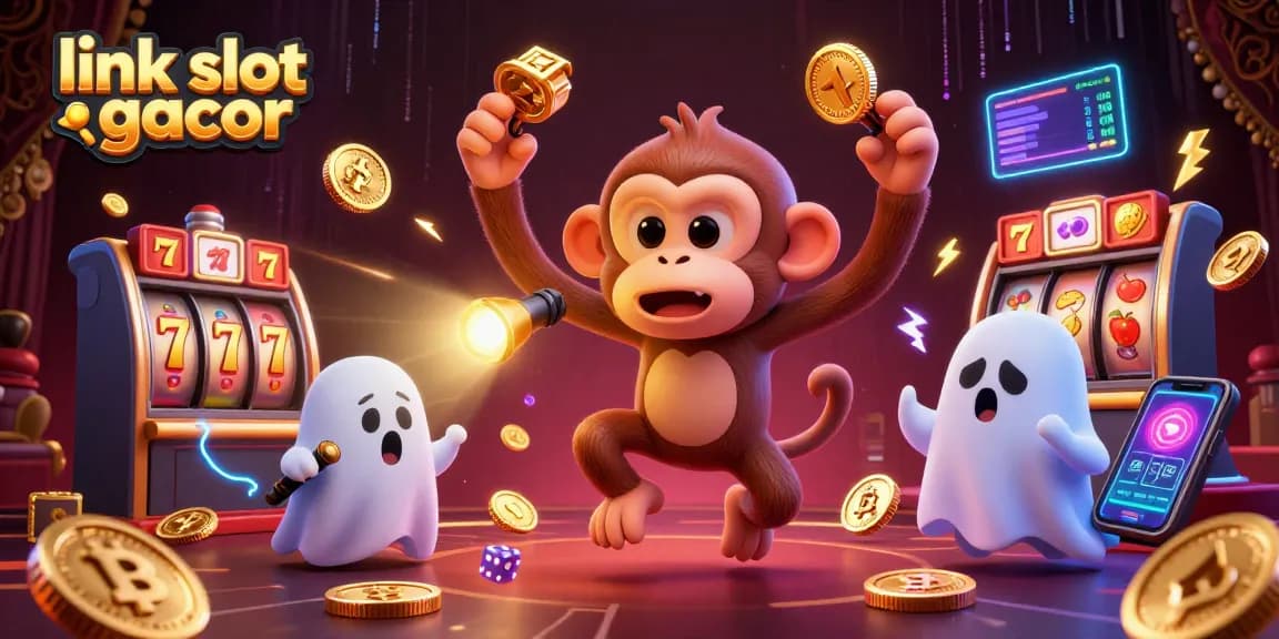 Spin to win with the vibrant link slot gacor, featuring lively casino action and crypto elements.