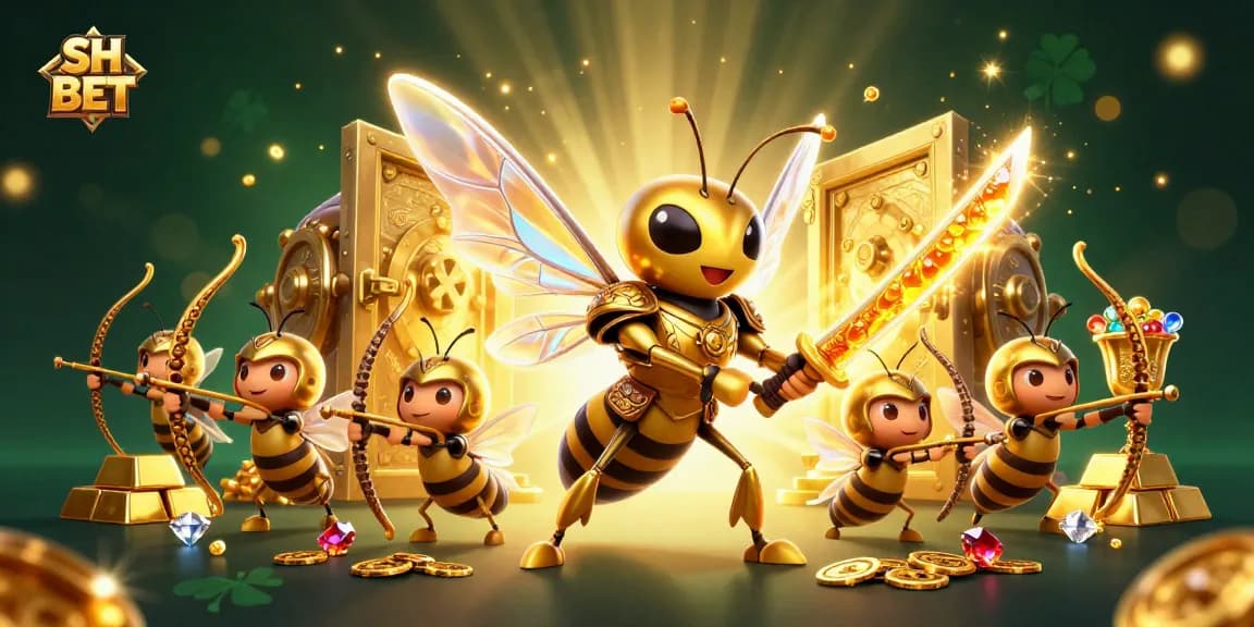 Win big with SH BET at the virtual casino, featuring vibrant characters and treasure!
