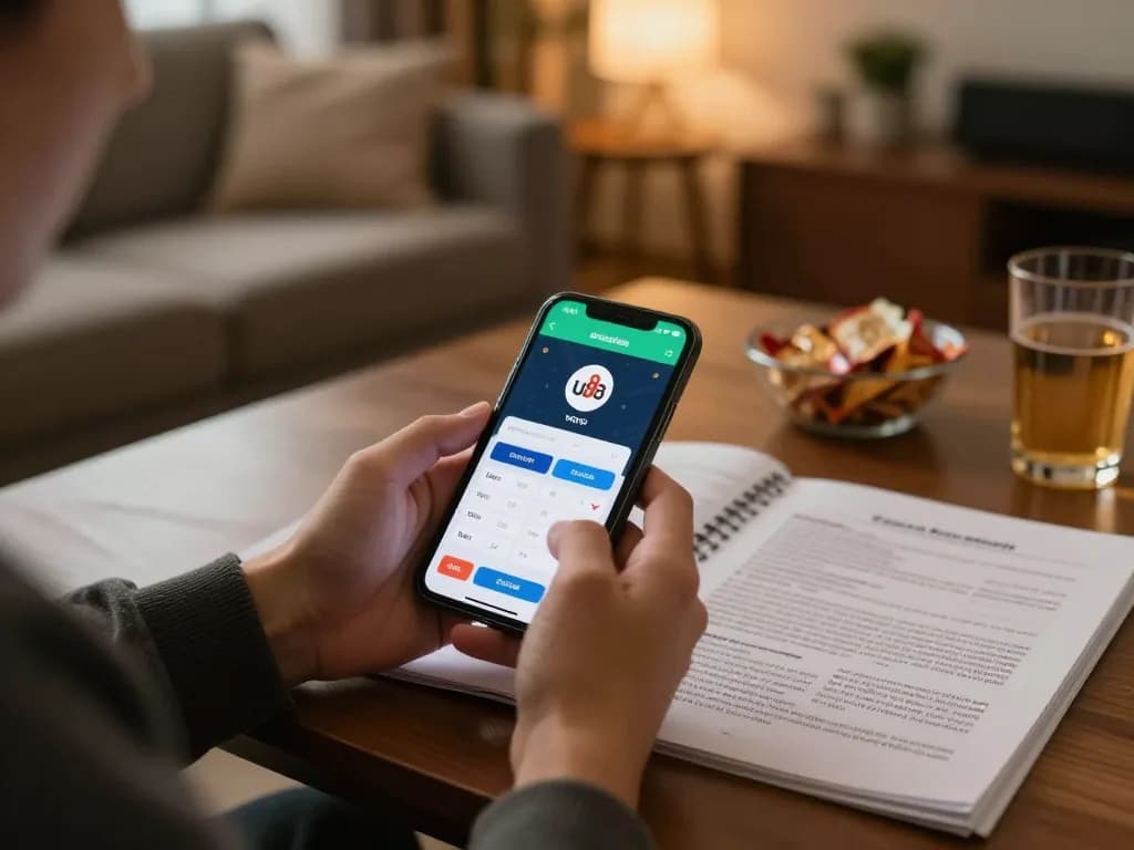 Engaging with the uu88 vom app for strategic online gambling in a cozy home setting