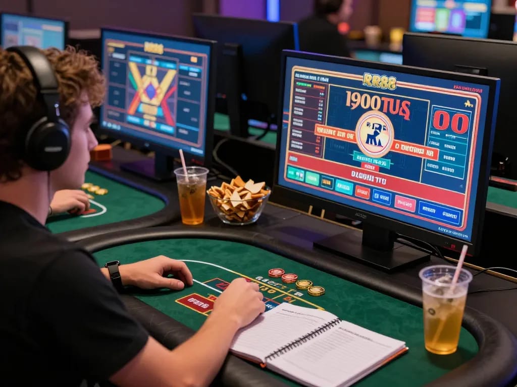 Engaged player explores diverse casino games on RR88, showcasing responsible gaming.