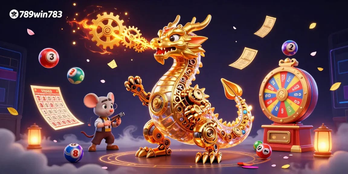 Experience the thrill of gaming at 789win783 with dynamic lottery balls, golden tickets, and a dragon!