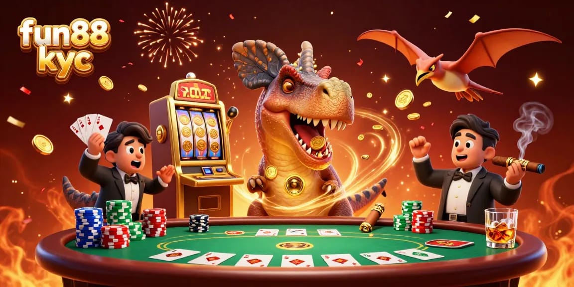 Các nhân vật trong fun88 kyc tương tác với máy đánh bạc và nhận thưởng lớn.