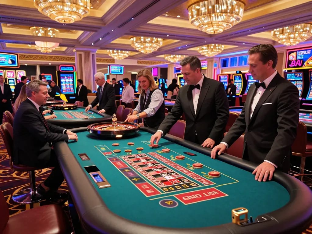 Players enjoying the thrilling roulette action at TA88 casino, showcasing strategic bets and excitement.