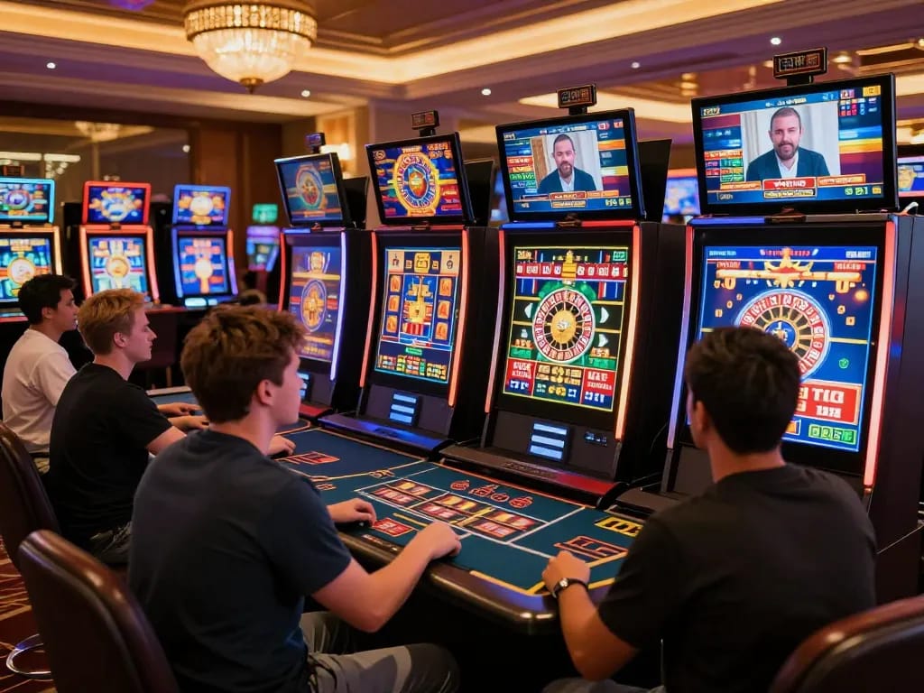 Engaging online casino experience featuring players at tot88 interacting with games and live dealers.