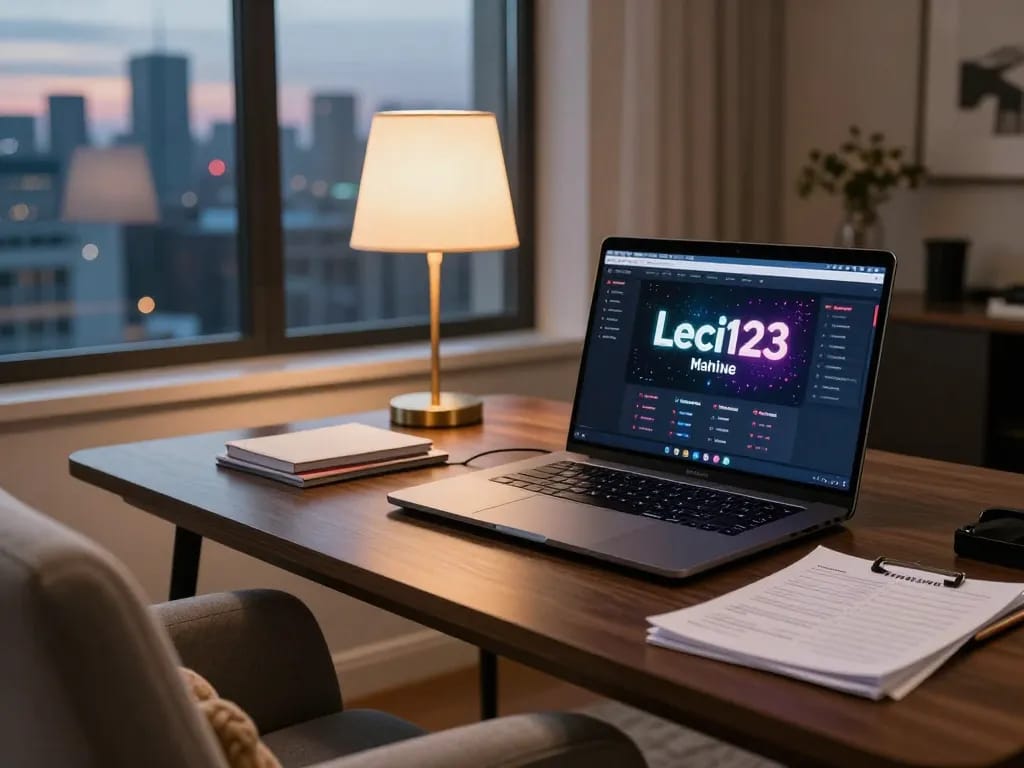 Pengaturan platform Leci123 menampilkan pemandangan perjudian online dengan suasana yang nyaman dan strategis.