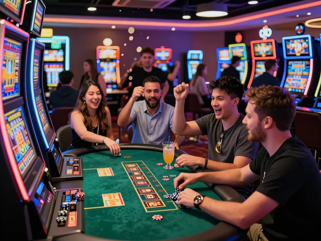 Exciting gaming environment showing link slot machines in a vibrant casino.