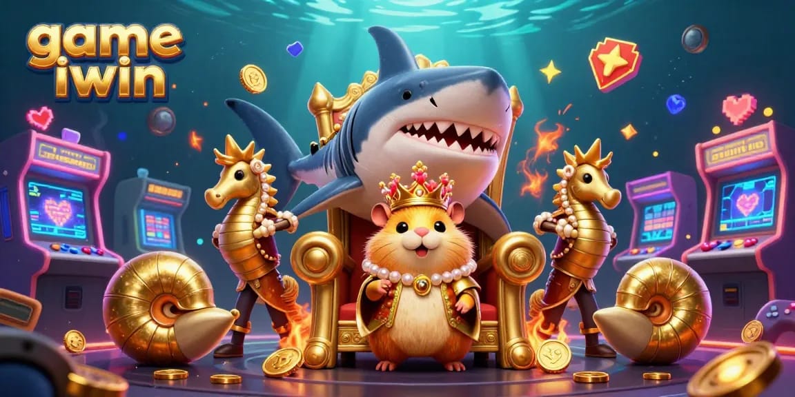Experience exciting gameplay with game iwin as a golden hamster king rules a lively casino scene.