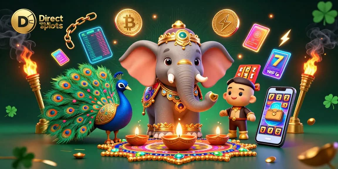 Spin and win with Direct web slots featuring vibrant characters, slot elements, and crypto coins!