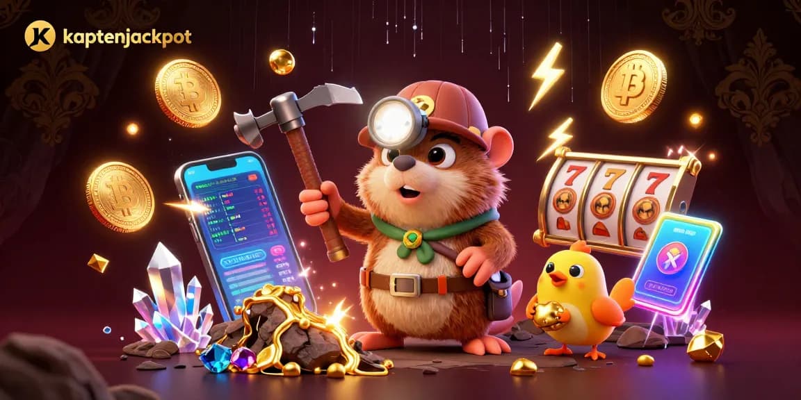 Experience kaptenjackpot's thrilling adventure with a treasure hunter mole in a rich casino environment.