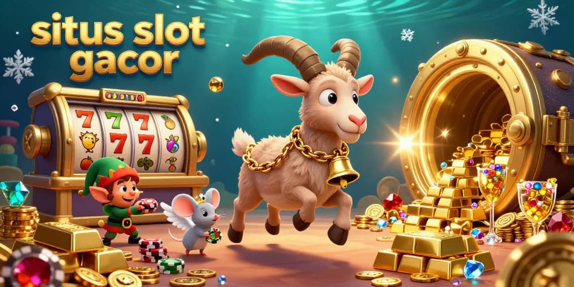 Spin to win at situs slot gacor with lively casino elements and festive characters in a vibrant scene.