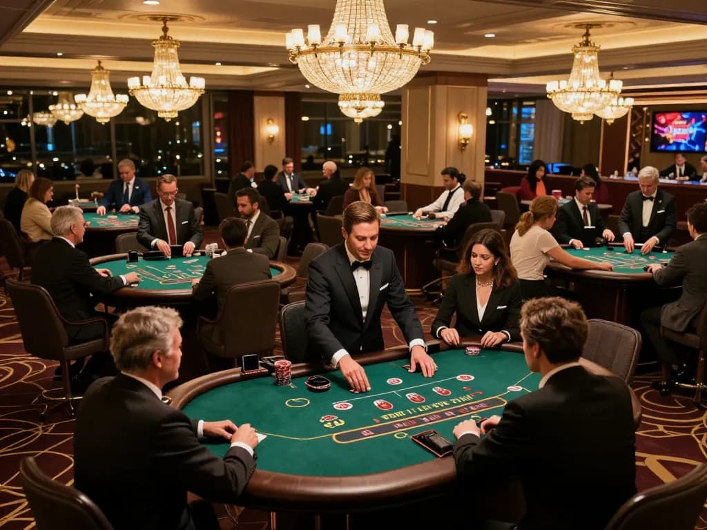 Players enjoying a lively game of blackjack at the sky88 club, capturing excitement and strategy.