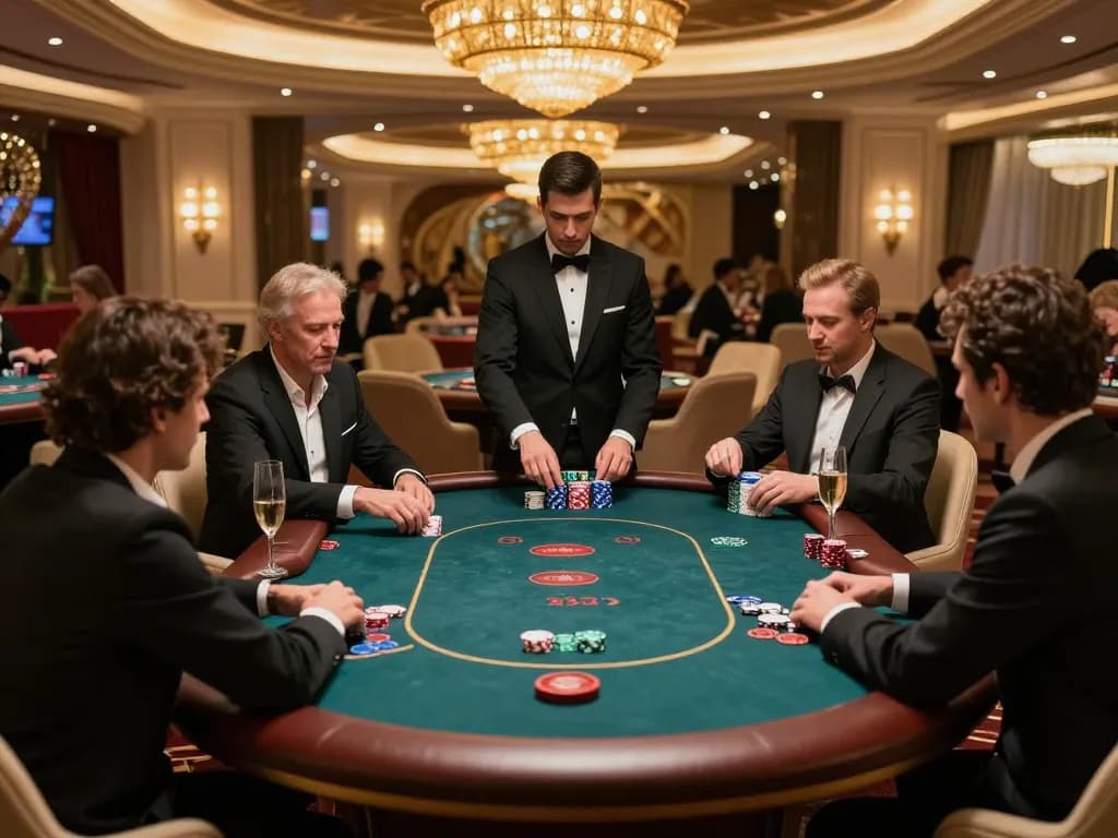 Players engaged in high-stakes poker at SC88 luxury private gaming table.