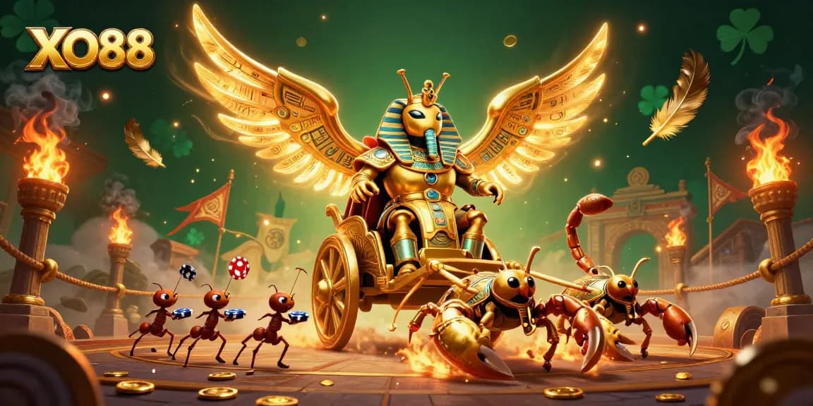 Experience thrilling gaming adventures with XO88's vibrant 3D casino illustration showcasing exciting elements.