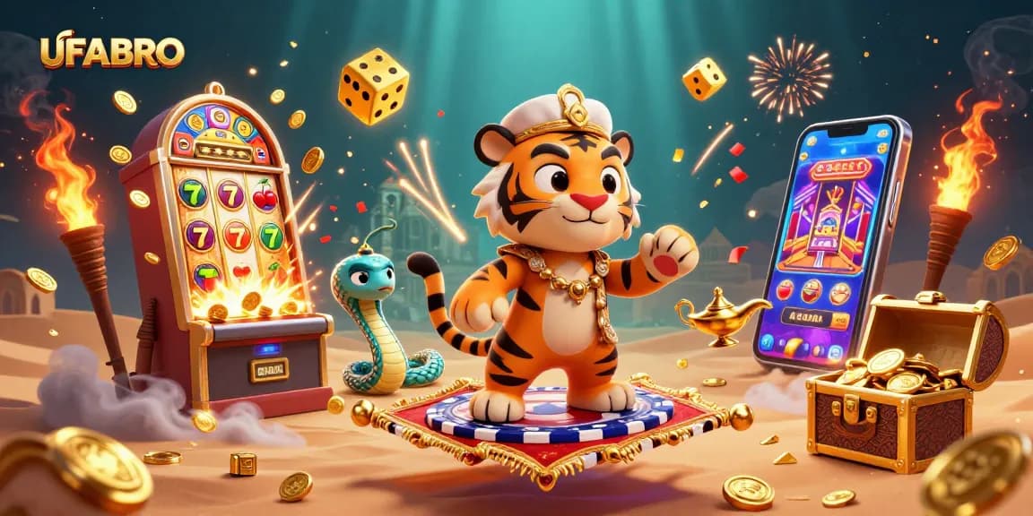 Experience thrilling wins with UFABRO's casino adventures featuring vibrant slot machines and golden treasures!