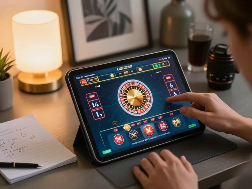 Player engaging in online roulette at home using the RR88 app for a seamless gaming experience