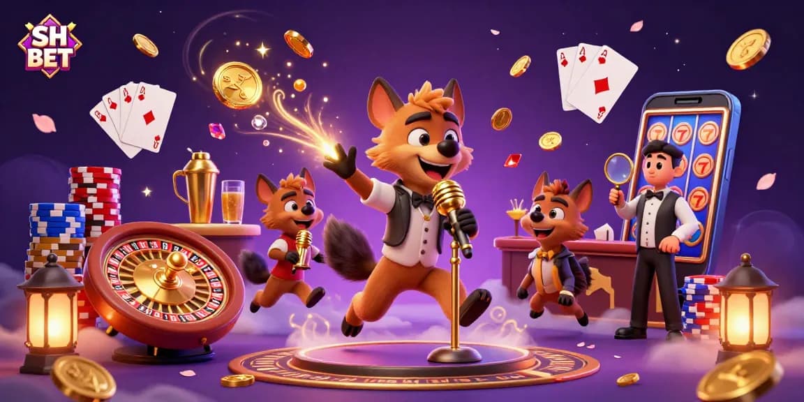 Engage in thrilling fun at SH BET with vibrant casino action and hyena characters in a lively comedy setting.