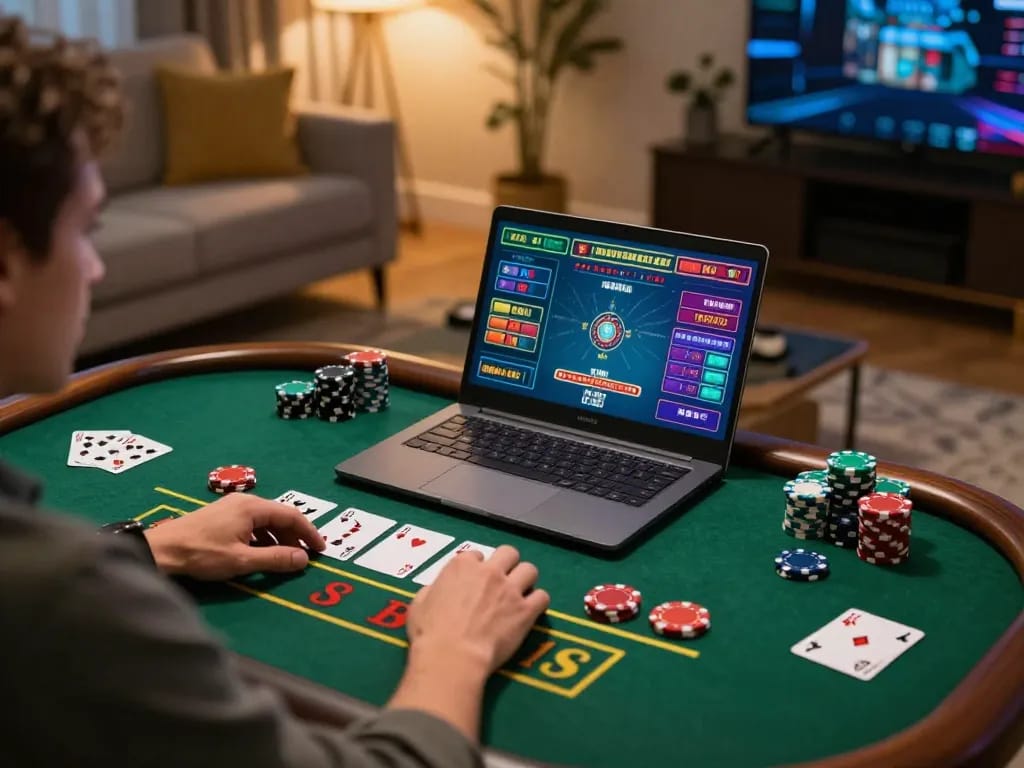 Engaging in live dealer blackjack on bl555, showcasing online casino excitement and strategy.