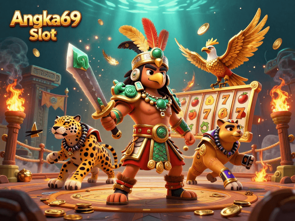 Experience the thrill of Angka69 Slot with an Aztec-themed online gaming scene.