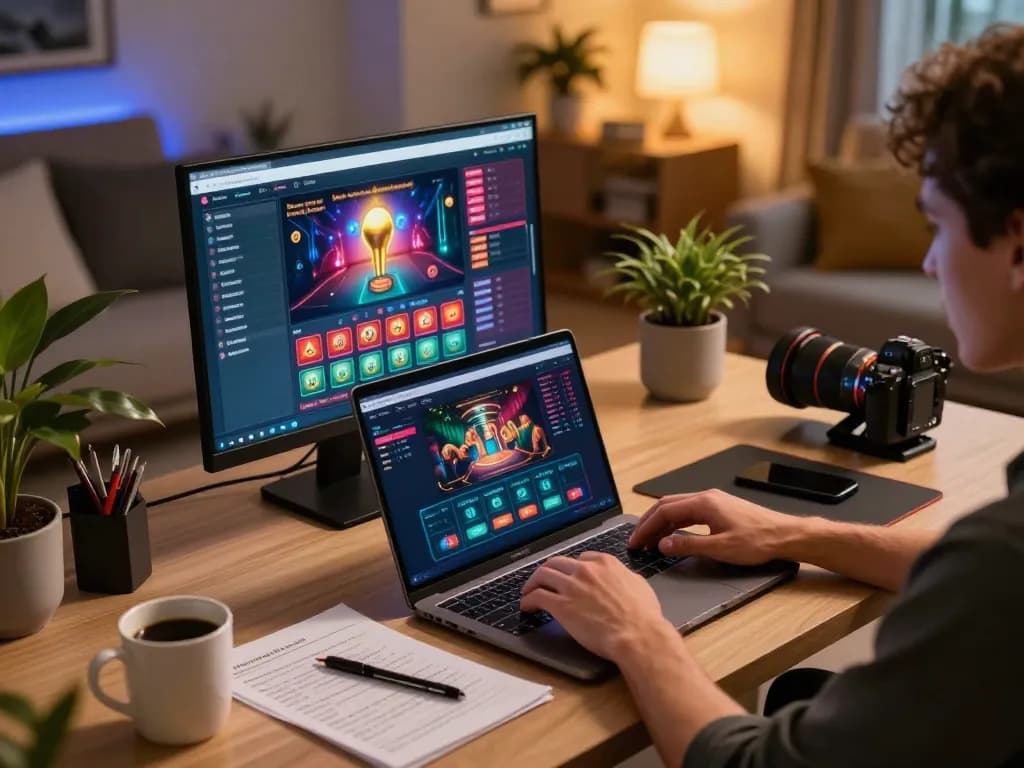 Playing games on a laptop featuring 68win online casino, showcasing strategic betting environment