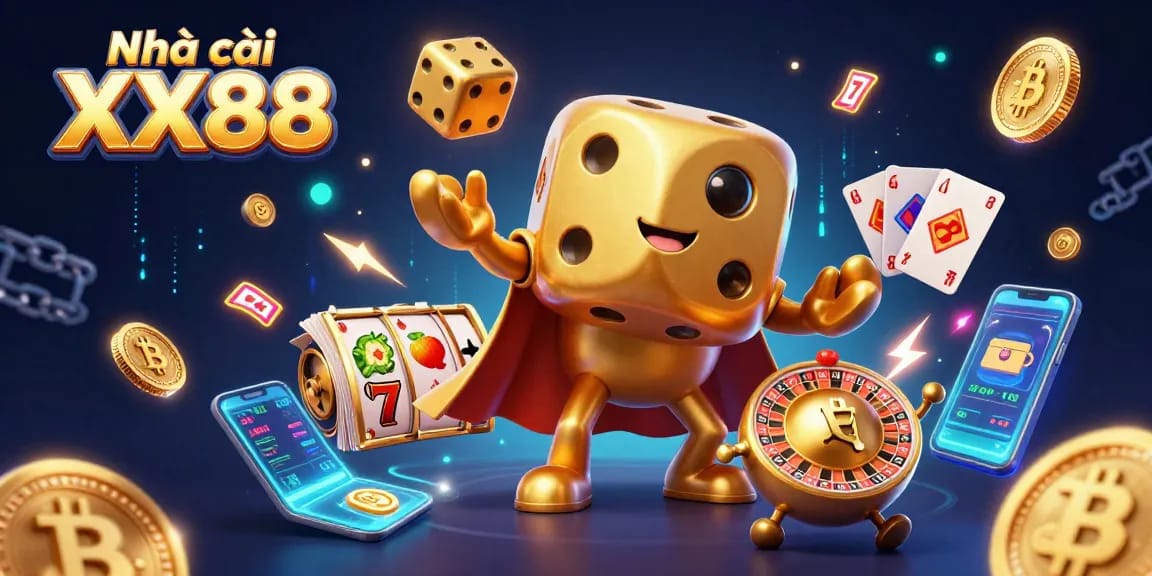 Engage in thrilling scenes at Nhà cái XX88 with vibrant casino characters and dynamic gambling elements.