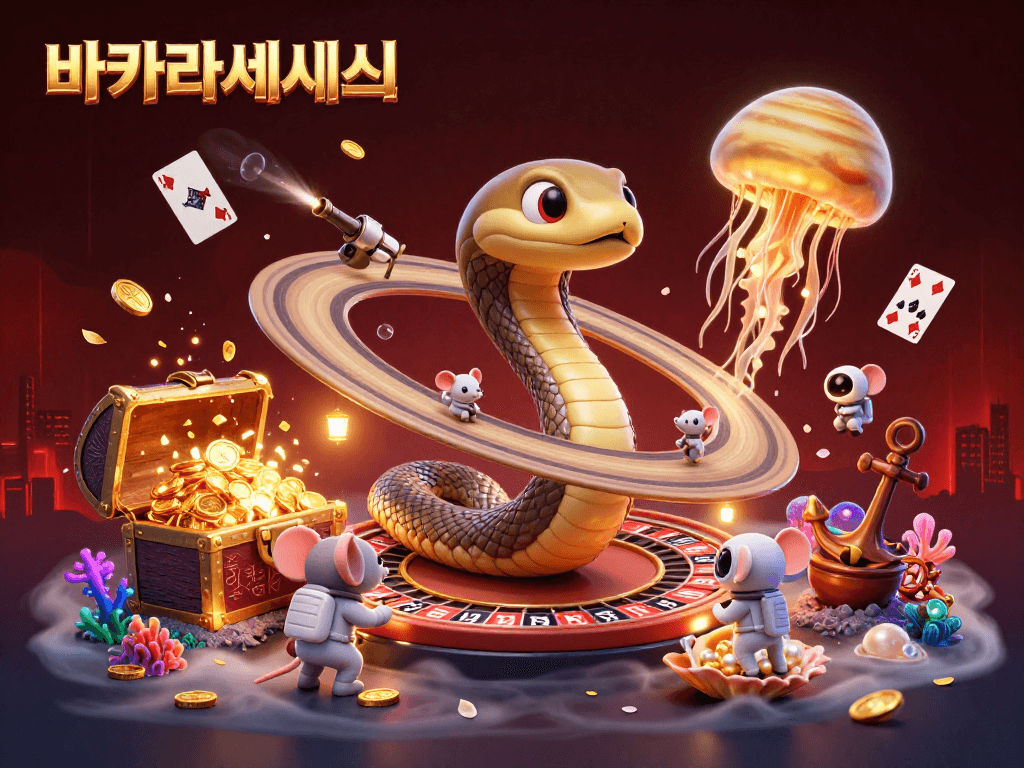 바카라사이트에서 우주와 수중 요소가 조화롭게 어우러진 역동적인 일러스트레이션