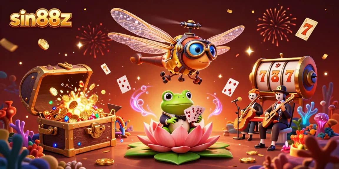 Experience the thrill of sin88z with vibrant casino elements and dynamic characters in a captivating scene.