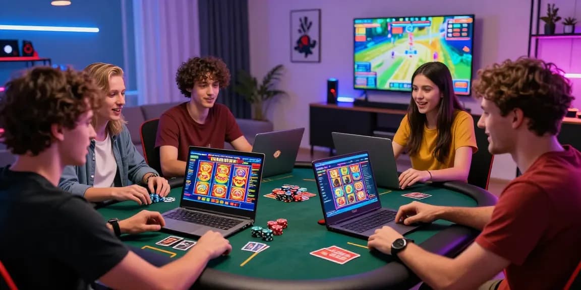 Exciting online gaming experience at www.mpocash.net with friends around a digital gaming table.