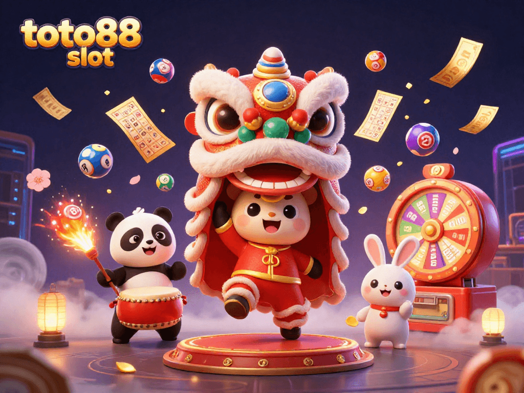 Engage with thrilling action at toto88 slot featuring colorful lottery balls and vibrant characters.