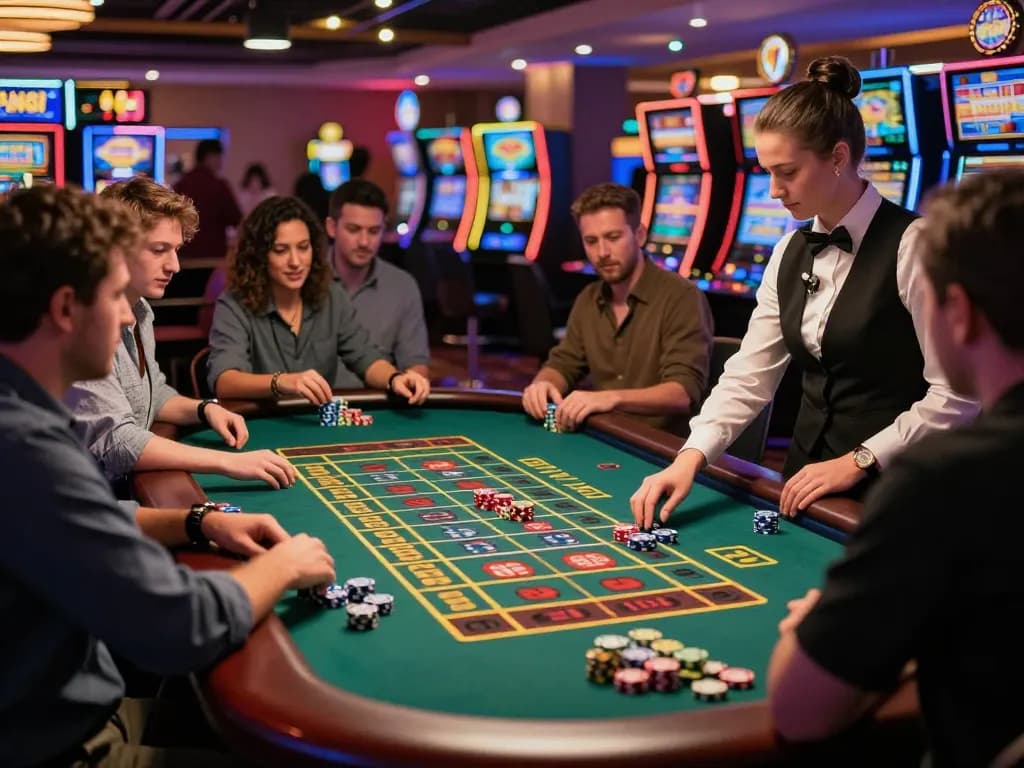 Players engaging in a thrilling roulette game while visiting lu88 casino floor.