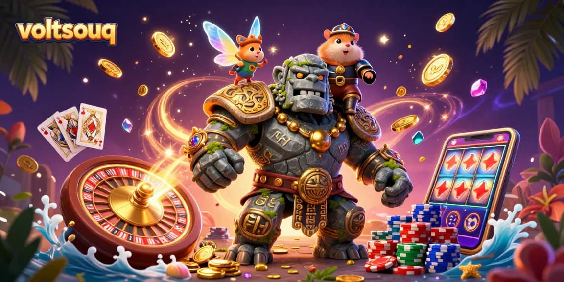 Experience thrilling gameplay at voltsouq with enchanting 3D casino characters amidst dynamic gambling elements.