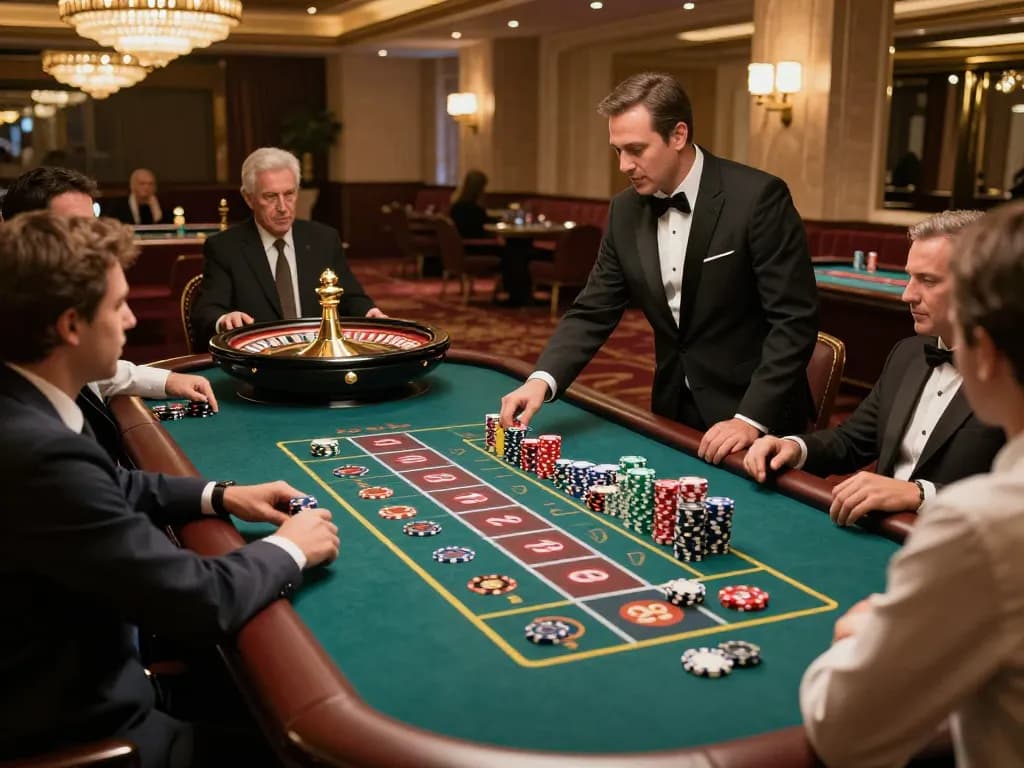 Engaging roulette gameplay at BL555 casino with players eagerly betting and croupier in action.
