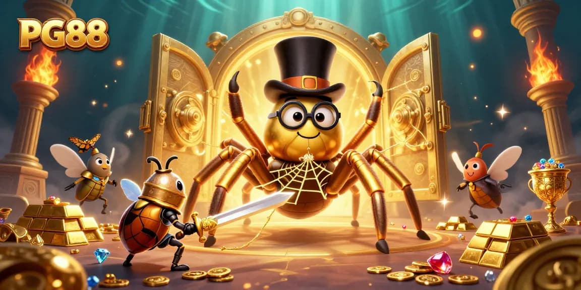 Engage with PG88's exciting betting opportunities amidst golden treasures and vibrant characters.