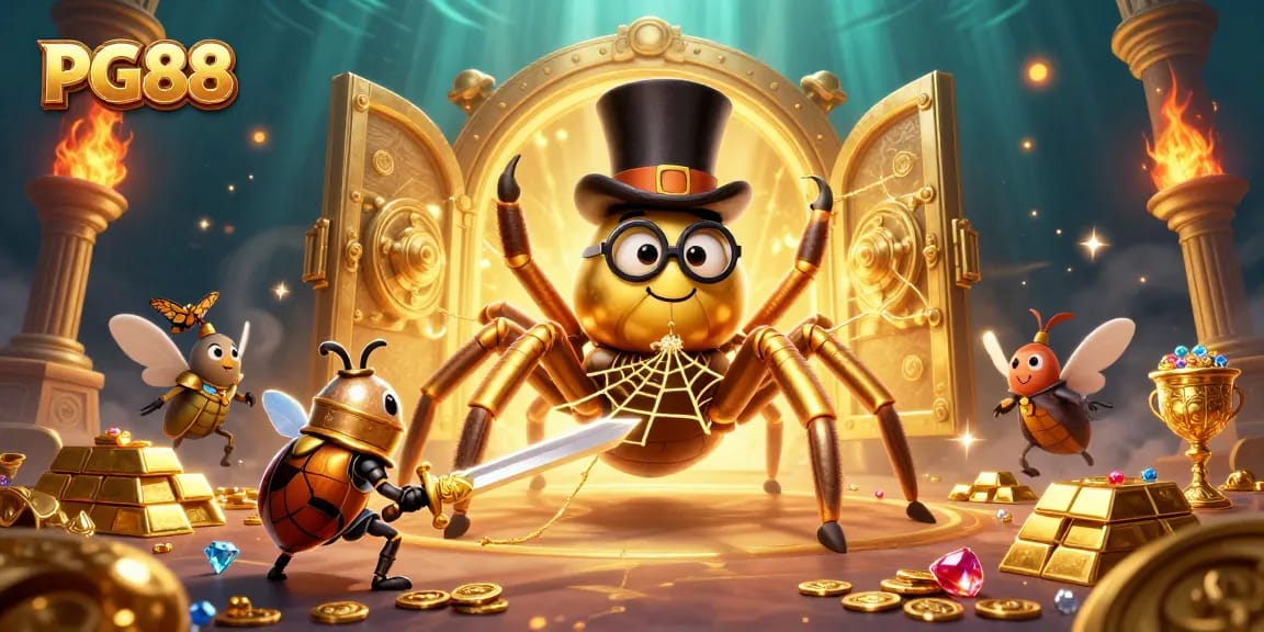 Engage with PG88's exciting betting opportunities amidst golden treasures and vibrant characters.