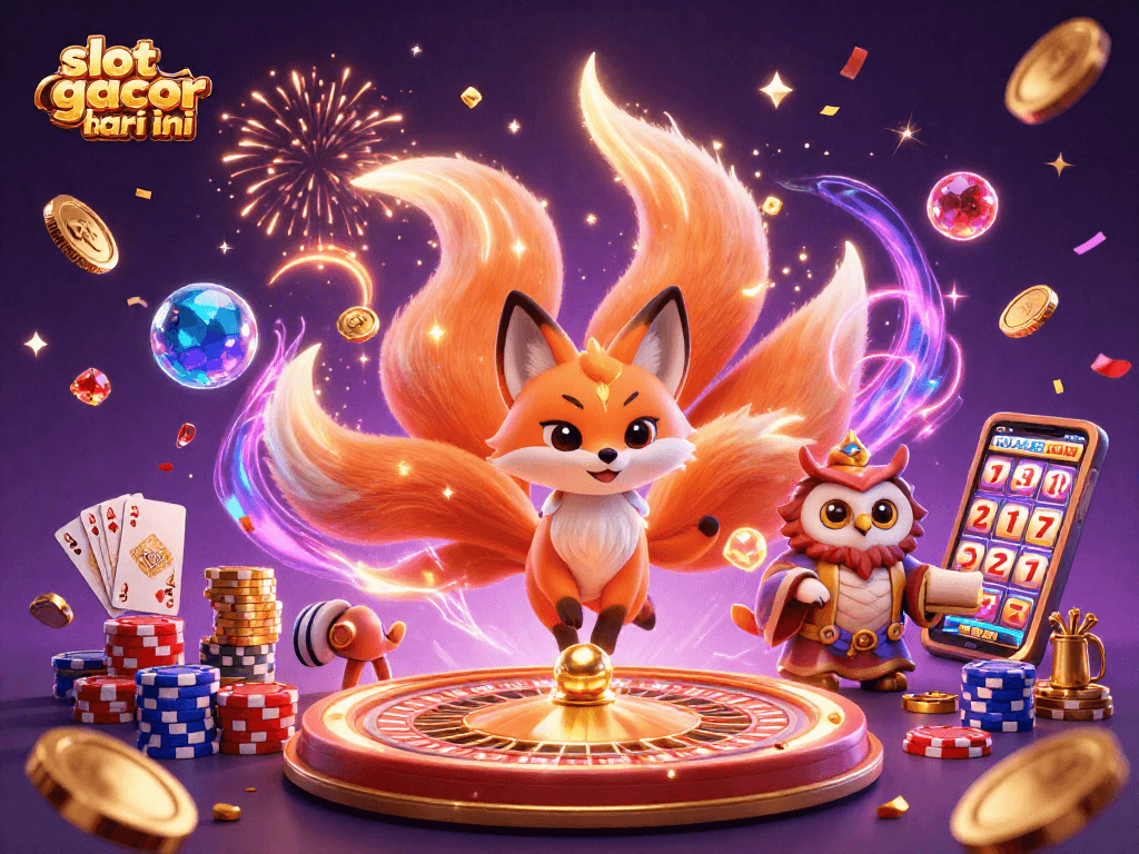 Engage with slot gacor hari ini to experience vibrant gaming with a nine-tailed fox and colorful elements.