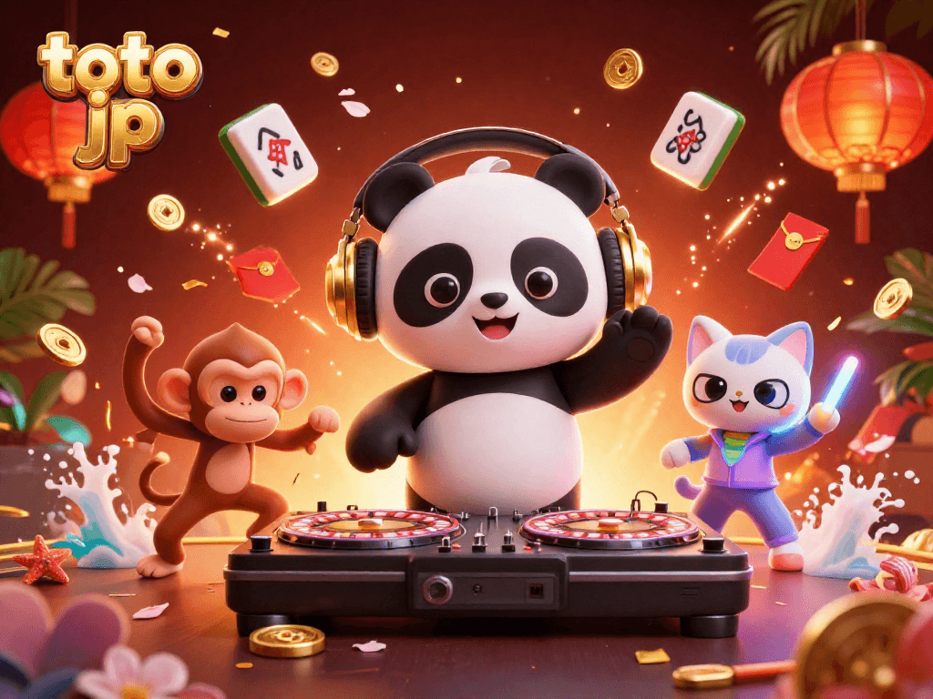 Experience the excitement of toto jp as the DJ panda spins winning slots in this vibrant casino scene.