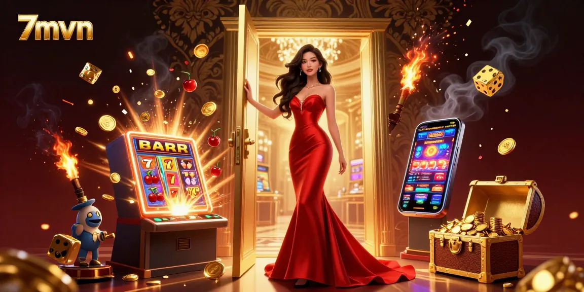 Experience the thrill of wagering at 7mvn with captivating slot machine explosions and luxury ambiance.