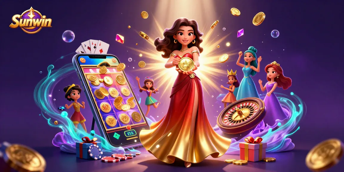 Experience thrilling gambling with Sunwin in an enchanting casino illustration