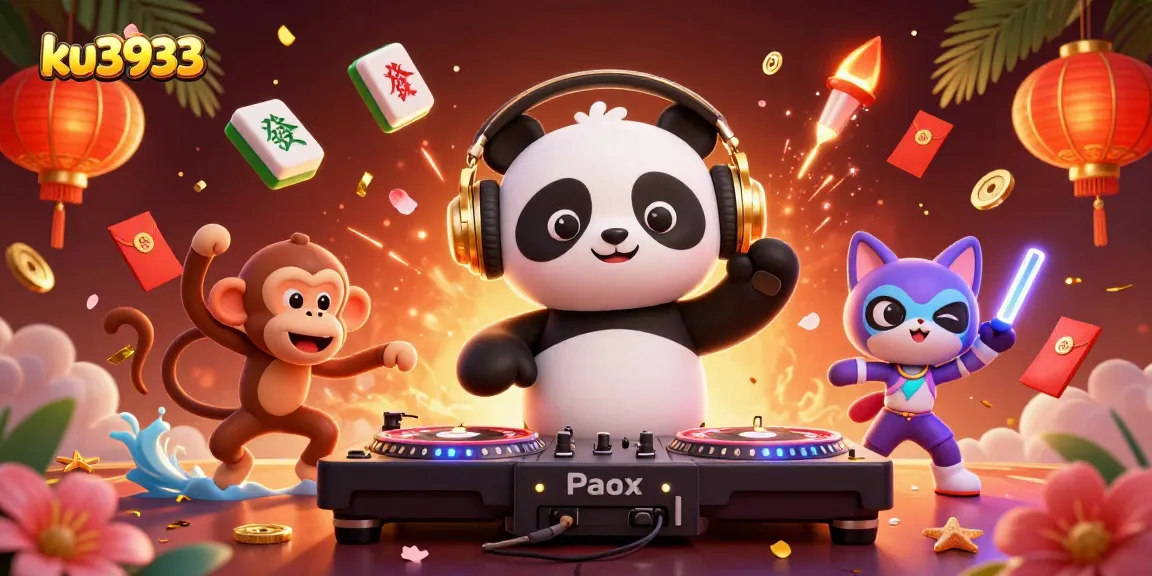 Engage in thrilling games at ku3933 featuring a DJ panda, breakdancing monkey, and rave kitten.