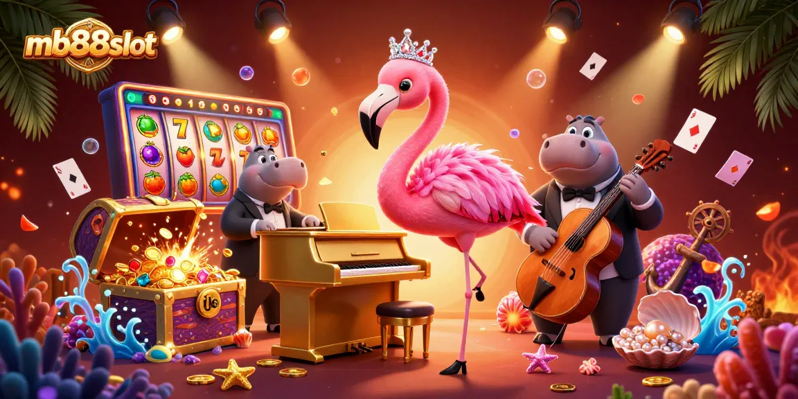 Experience the thrill of mb88slot with vibrant symbols, showcasing live gaming action in a packed casino scene.