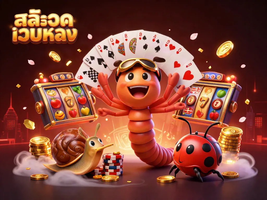 Experience thrilling gameplay with สล็อตเว็บตรง in an exciting casino scene featuring colorful characters and vibrant game elements.