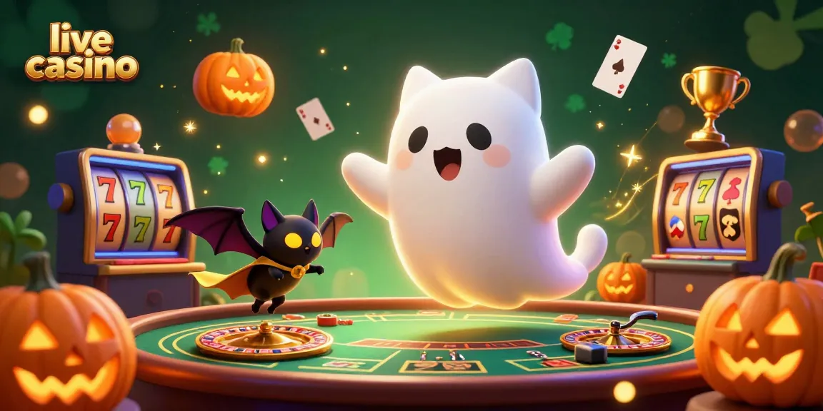 Experience the thrill of live casino action with glowing poker cards and vibrant characters.
