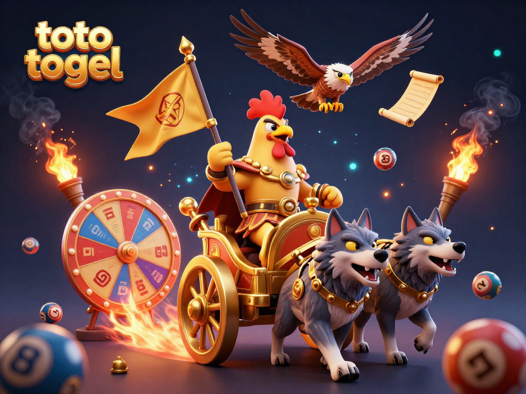 Engage with toto togel's thrilling adventure through vibrant, dynamic lottery elements in a captivating scene.