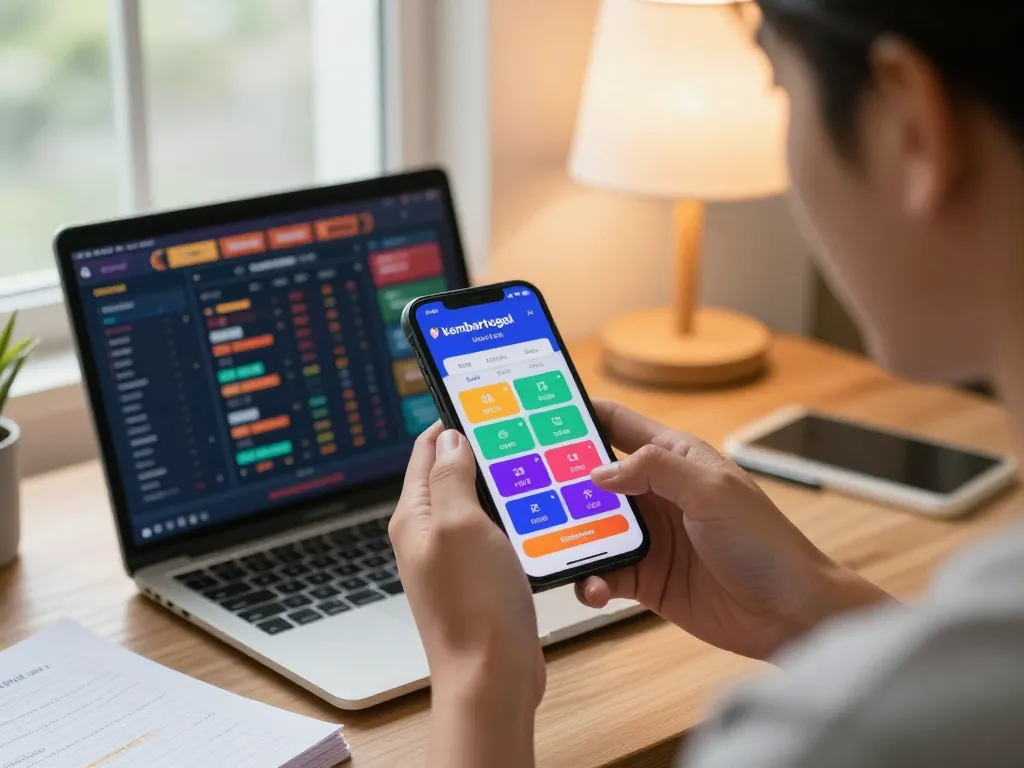 Engaging with kembartogel app while placing online bets from a cozy home office setting