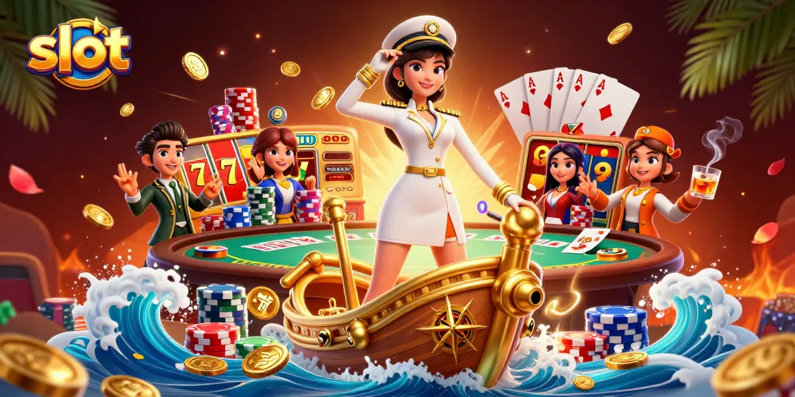 Experience thrilling slot action with an elegant woman commanding gold waves and slot reels.