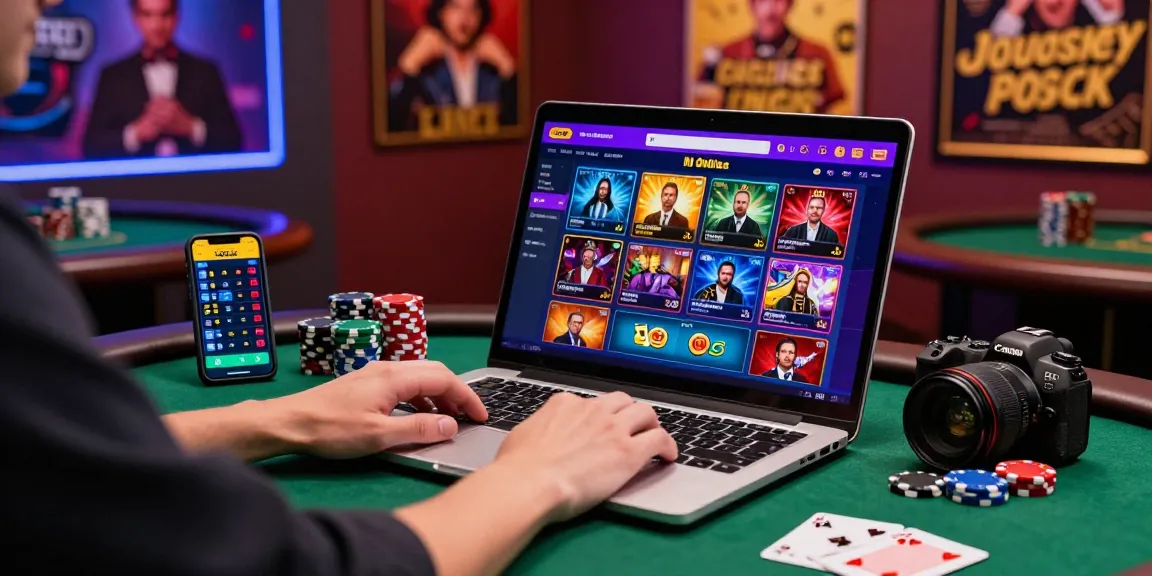 Engaging online gambling environment showcasing AMANAHTOTO betting activities, colorful gaming graphics, and poker chips.