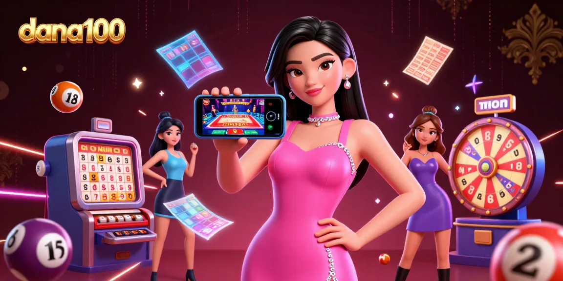 Engage in thrilling lottery action with dana100, showcasing colorful elements and vibrant graphics.